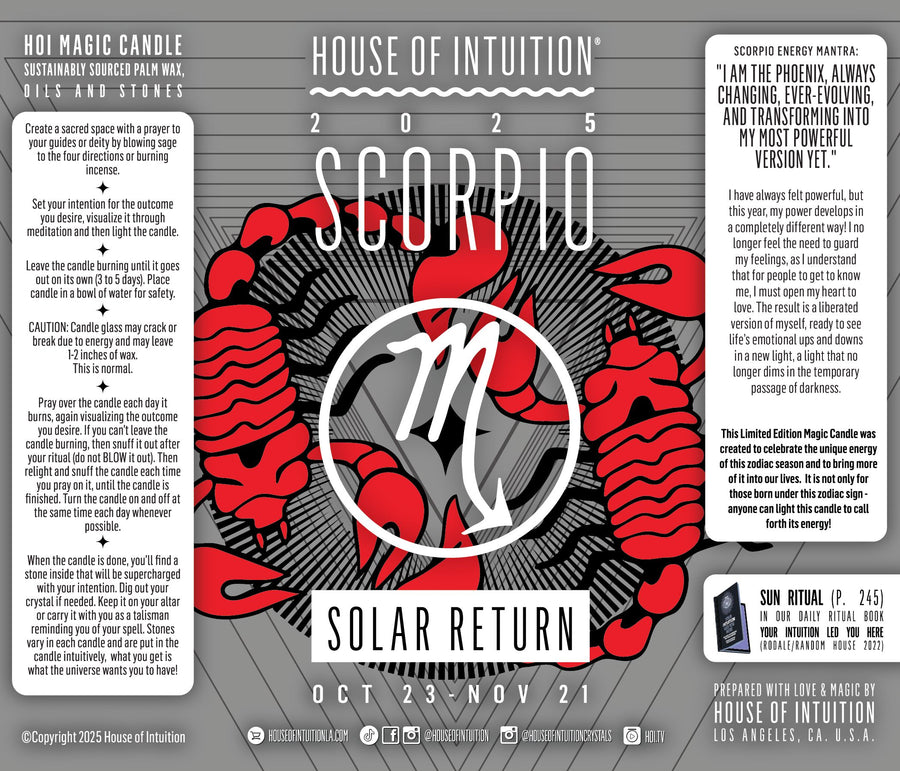 2025 Scorpio Solar Return Magic Candle | October 23 - November 21 (Limited Edition) Candle -Solar Return V50 