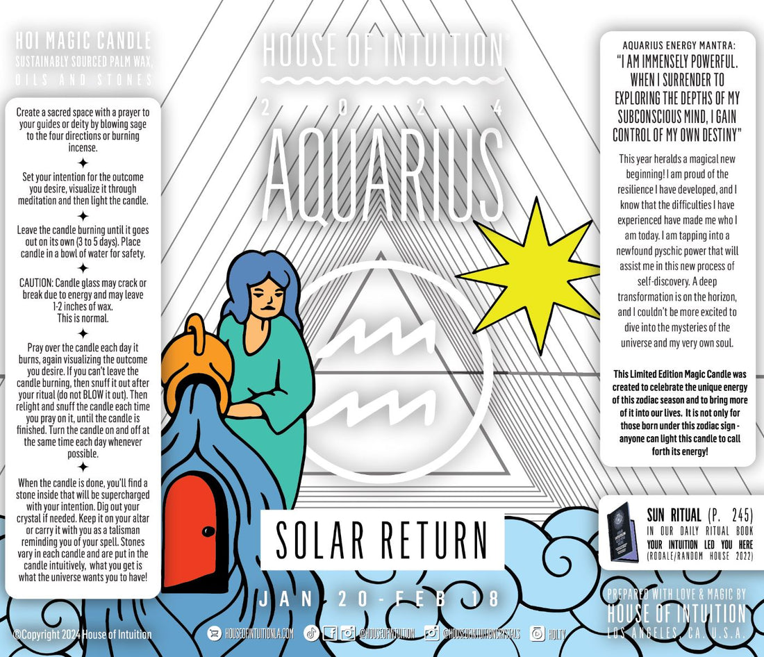 2024 Aquarius Solar Return Magic Candle | January 20 - February 18 (Limited Edition) Candle -Solar Return V95 