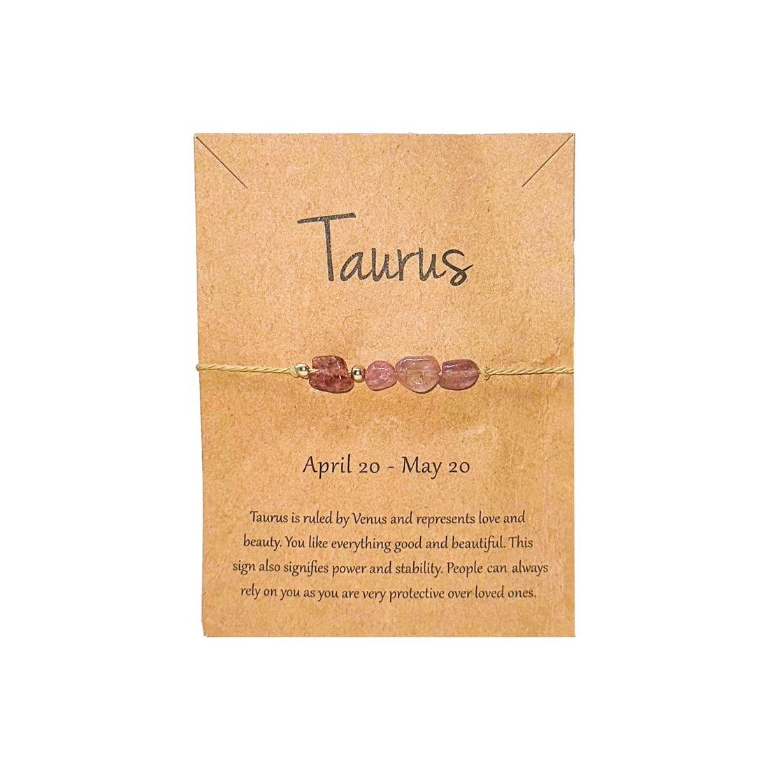Taurus Crystal Drawstring Bracelet Bracelet -Amulet Whse 
