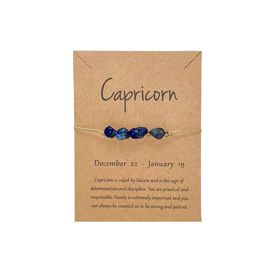 Capricorn Crystal Drawstring Bracelet Bracelet -Amulet Whse 