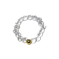 Adjustable Ring - Gemstone Beaded Ring -Crystal Whse Clear 