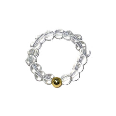 Adjustable Ring - Gemstone Beaded Ring -Crystal Whse Clear 