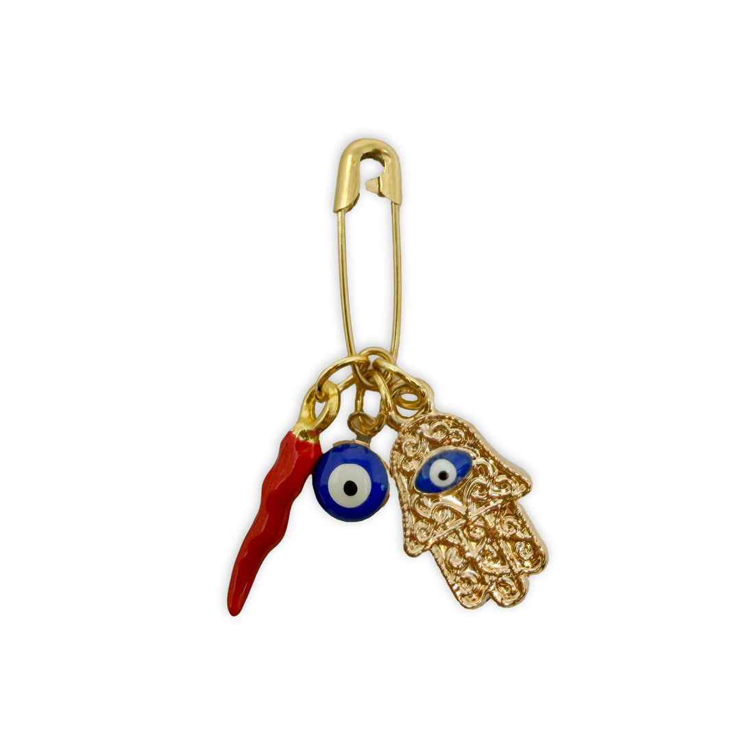 Talisman Pin - Red Pepper Evil Eye Charms & Pendants -Pin Whse 