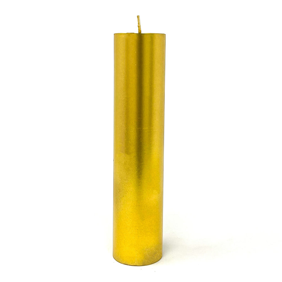 Gold Metallic Pillar Candle Candle -Shape V380 