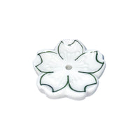 Ceramic Flower Incense Burner Incense & Holders -Incense Whse White & Green 