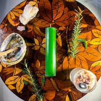 FINANCIAL SUCCESS - GREEN - Spellcasting Pillar Candle for Symbol Carving & Herb Rollingg Candle -Pillar V380 