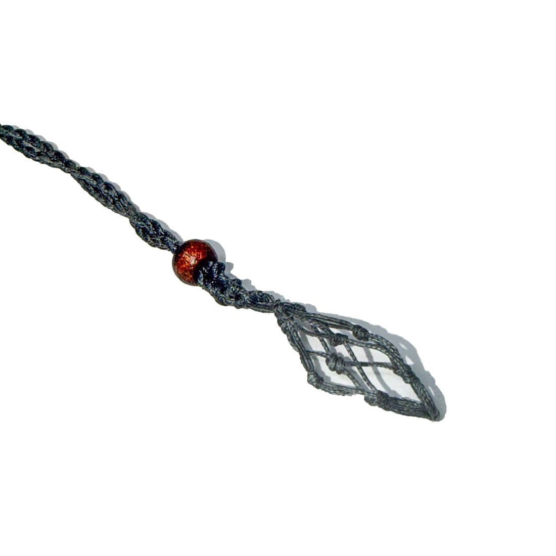 Macramé Crystal Holder Necklace Necklace -Cord WhseD 