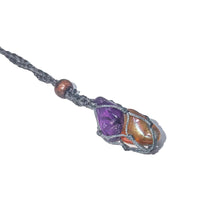 Macramé Crystal Holder Necklace Necklace -Cord WhseD Gray 