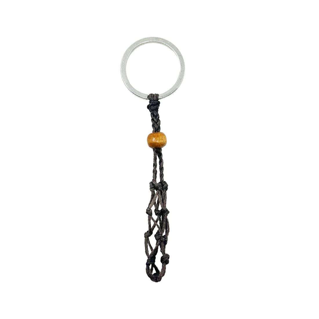 Macramé Crystal Keychain - Choose Your Macrame Color Necklace -Cord Whse Macramé Dark Brown - Large 
