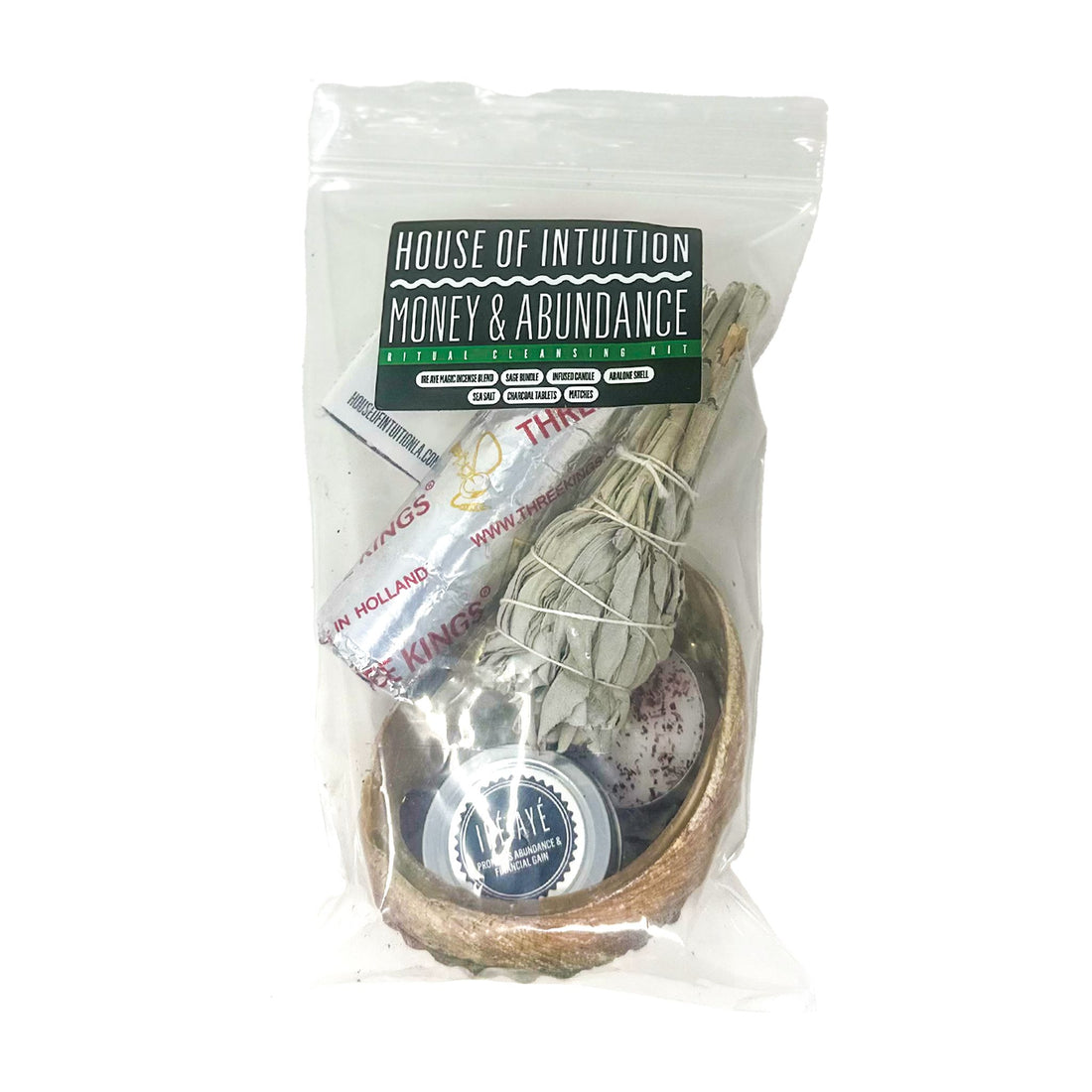 Money & Abundance Ritual Cleansing Kit Incense & Holders -Incense V50A 