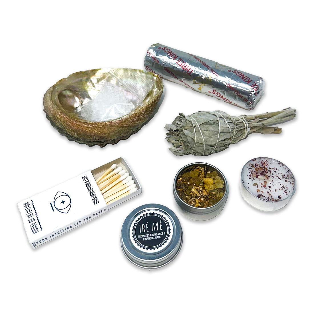 Money & Abundance Ritual Cleansing Kit Incense & Holders -Incense V50A 