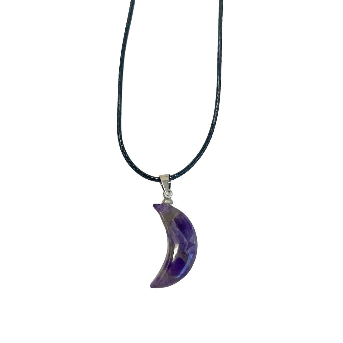 Amethyst Quartz Moon Cord Necklace Necklace -Cord Whse 