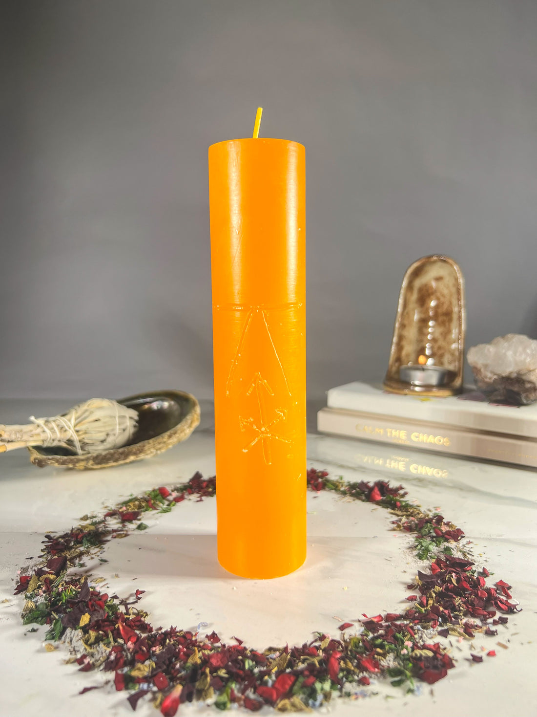 SEXUALITY - ORANGE - Spellcasting Pillar Candle for Symbol Carving & Herb Rolling Candle -Pillar V380 