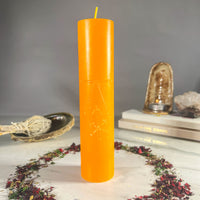 SEXUALITY - ORANGE - Spellcasting Pillar Candle for Symbol Carving & Herb Rolling Candle -Pillar V380 