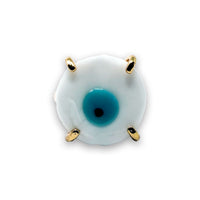 Evil Eye Round Glass Adjustable Ring Ring -Crystal Whse Evil Eye - White 