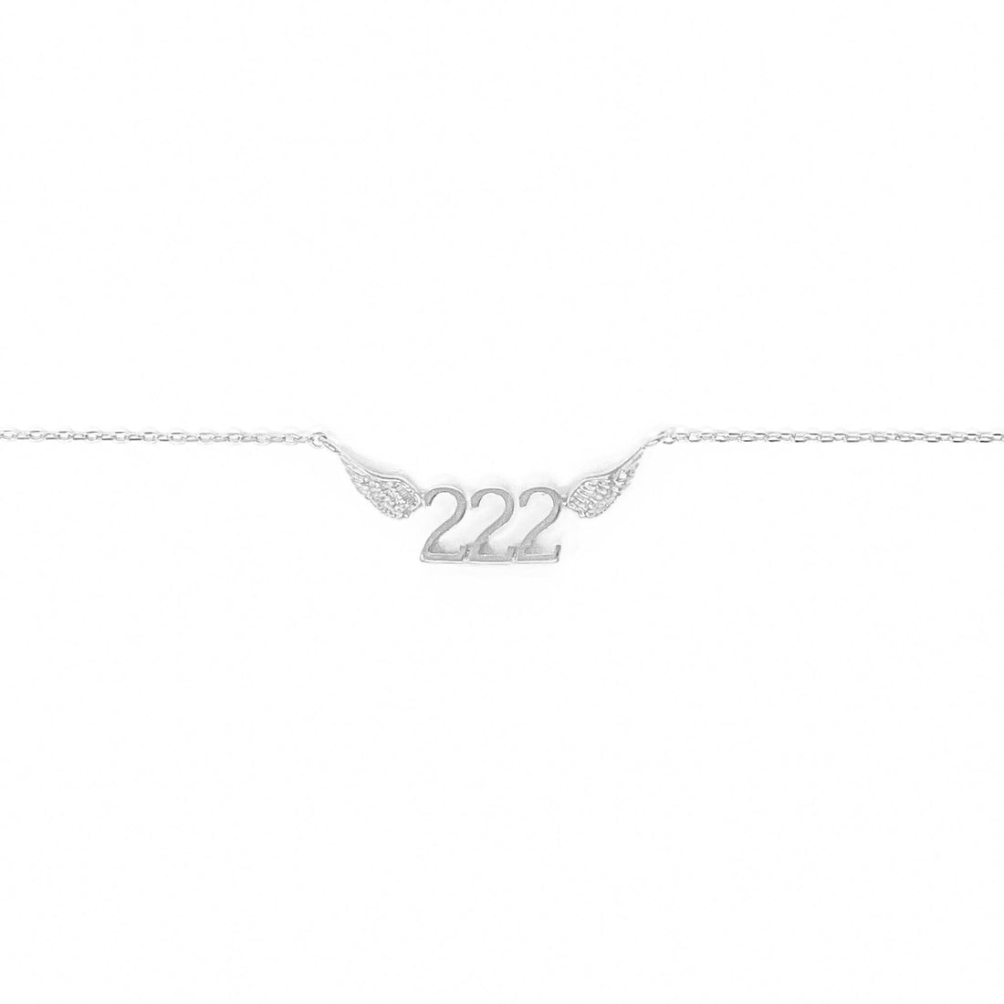 222 Angel Number Necklace (Silver) Necklaces Crystals 