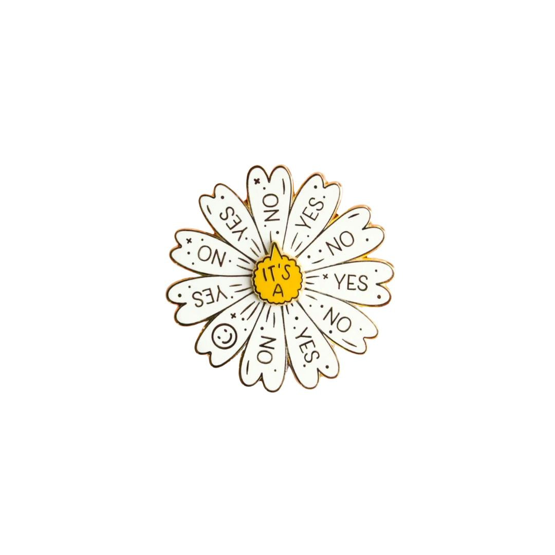 Spinning Daisy Enamel Pin Enamel Pin House of Intuition 