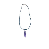 Crystal Pendant Cord Necklace (Amethyst or Quartz) Necklaces Crystals 