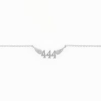 444 Angel Number Necklace (Silver) Necklaces Crystals 