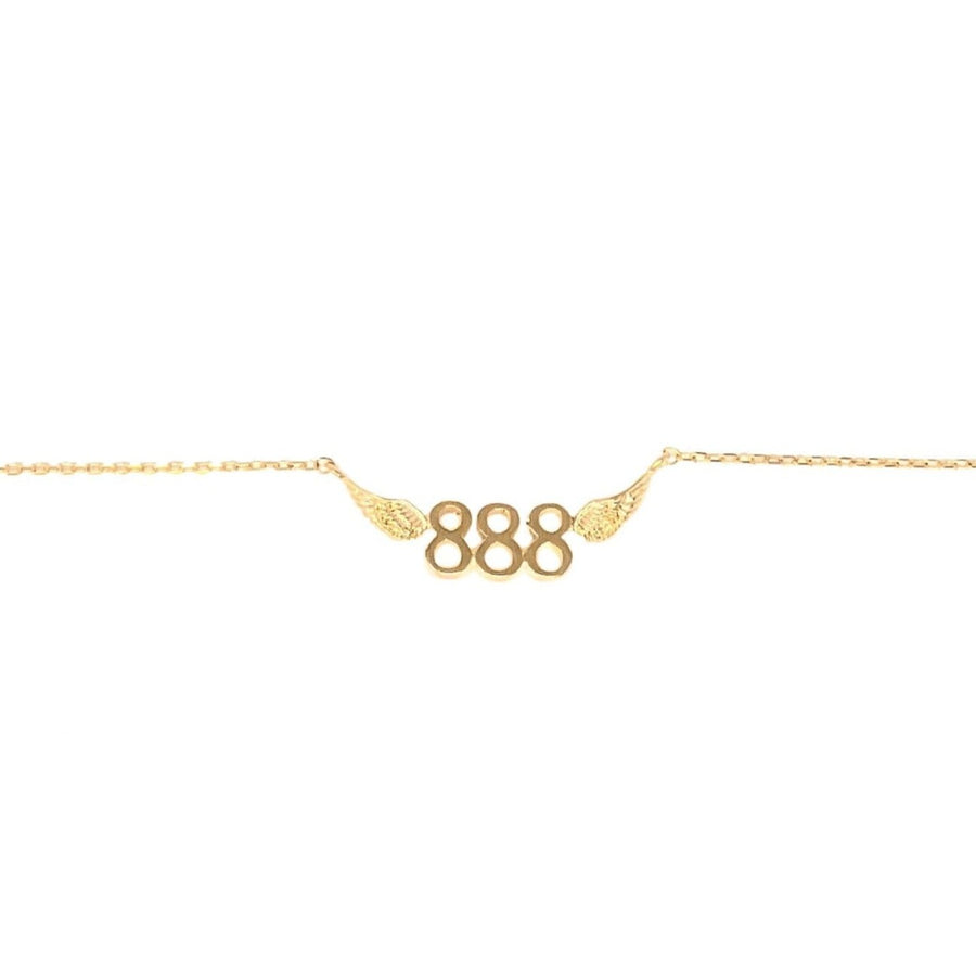 888 Angel Number Necklace (Gold) Necklaces Crystals 