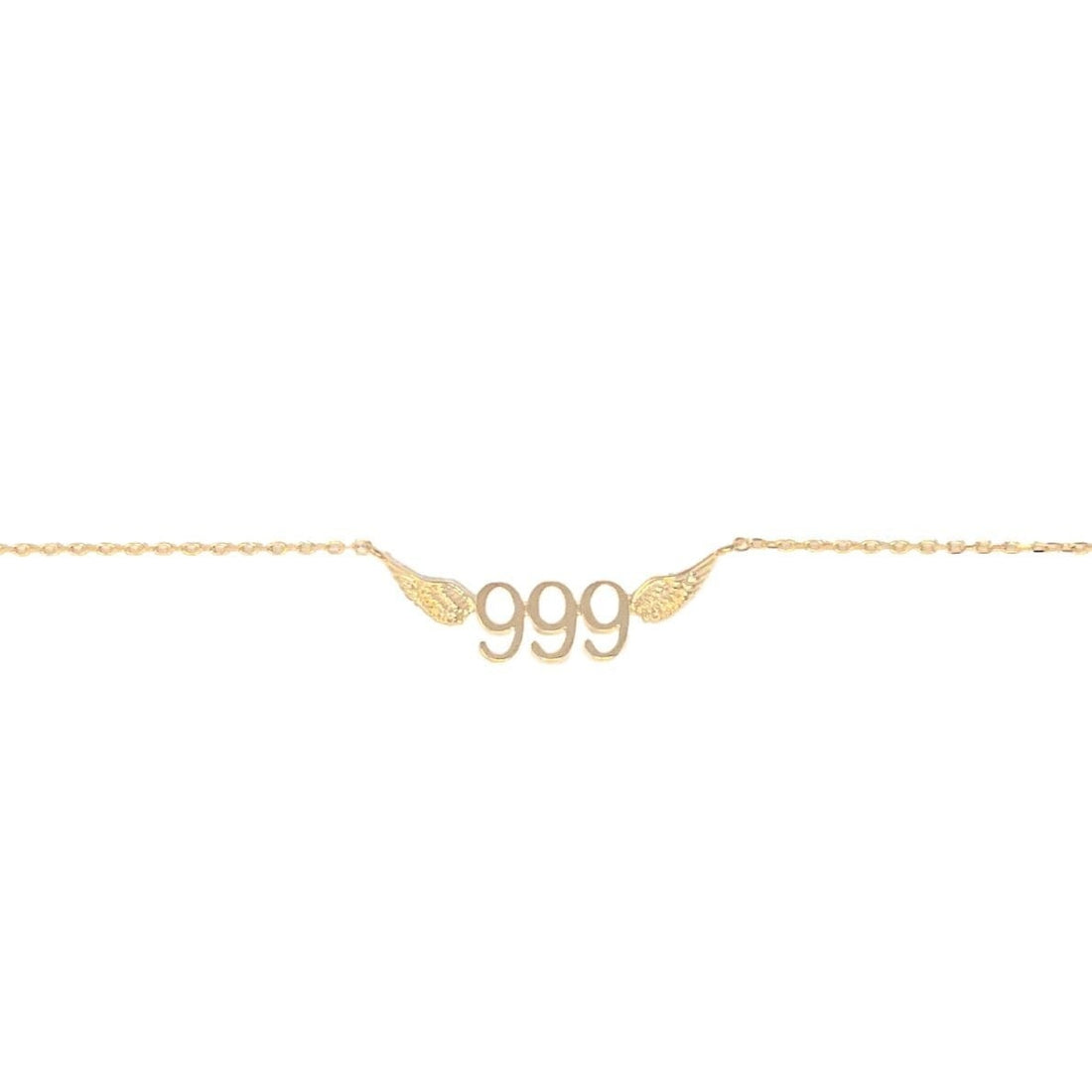 999 Angel Number Necklace (Gold) Necklaces Crystals 