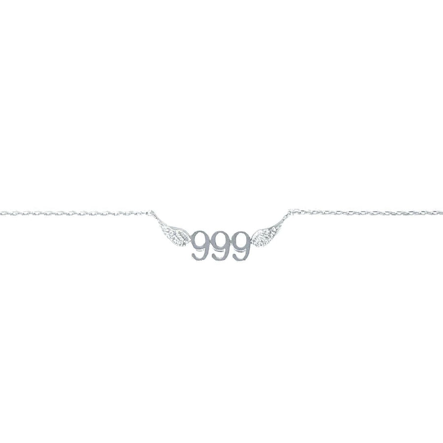 999 Angel Number Necklace (Silver) Necklaces Crystals A. $18.00 