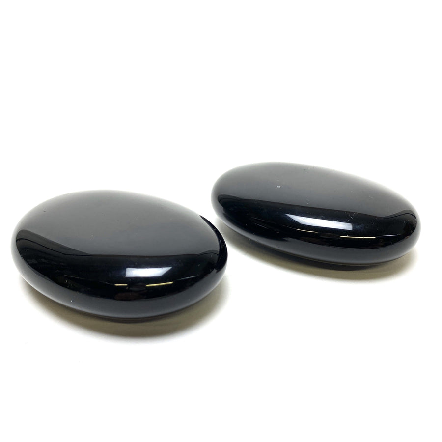 Black Obsidian Palm Stone Obsidian - Black Crystals A.$22.00 