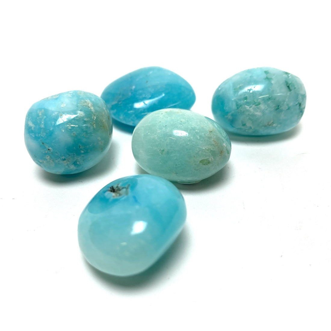 Blue Aragonite Tumbles Blue Aragonite Crystals A. $6.00 