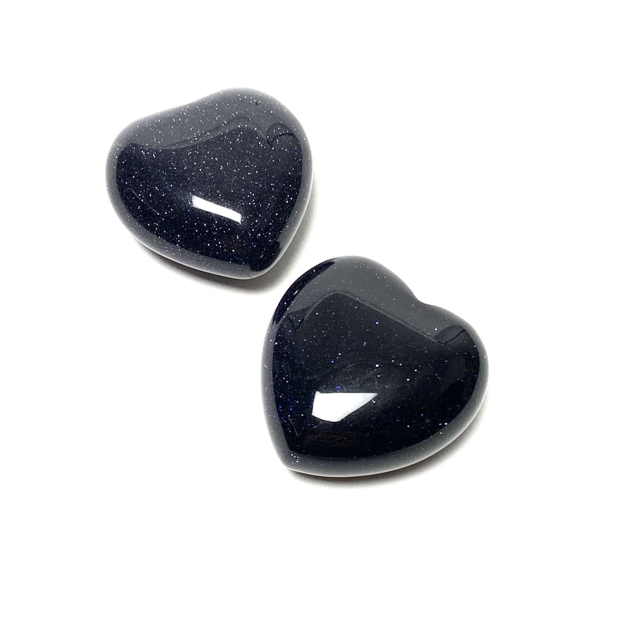 Blue Goldstone Heart Blue Goldstone Crystals A. $12.00 