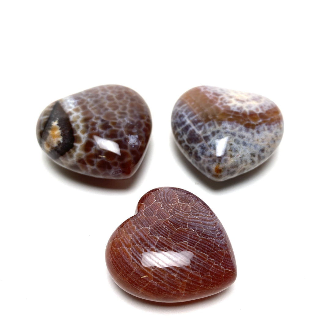 Cracked Fire Agate Heart Fire Agate Crystals A. $6.00 