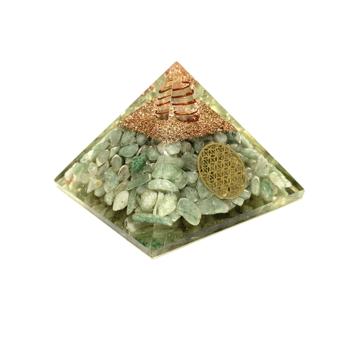 Orgonite Pyramid Orgonite Crystals D. $32 Green Aventurine 