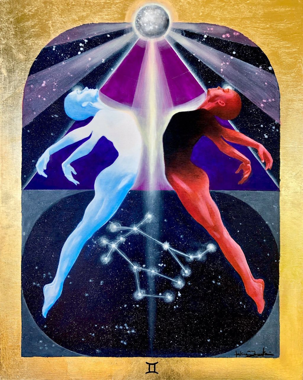 Gemini Zodiac Original Painting and Print by Tashina Suzuki Paintings & Art Pieces House of Intuition $10 Prints (5" x 5") 