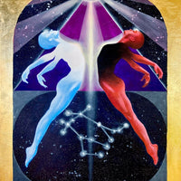 Gemini Zodiac Original Painting and Print by Tashina Suzuki Paintings & Art Pieces House of Intuition $10 Prints (5" x 5") 