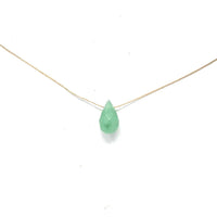 Aventurine Teardrop Necklace (I AM LUCK) Teardrop Necklace House of Intuition 