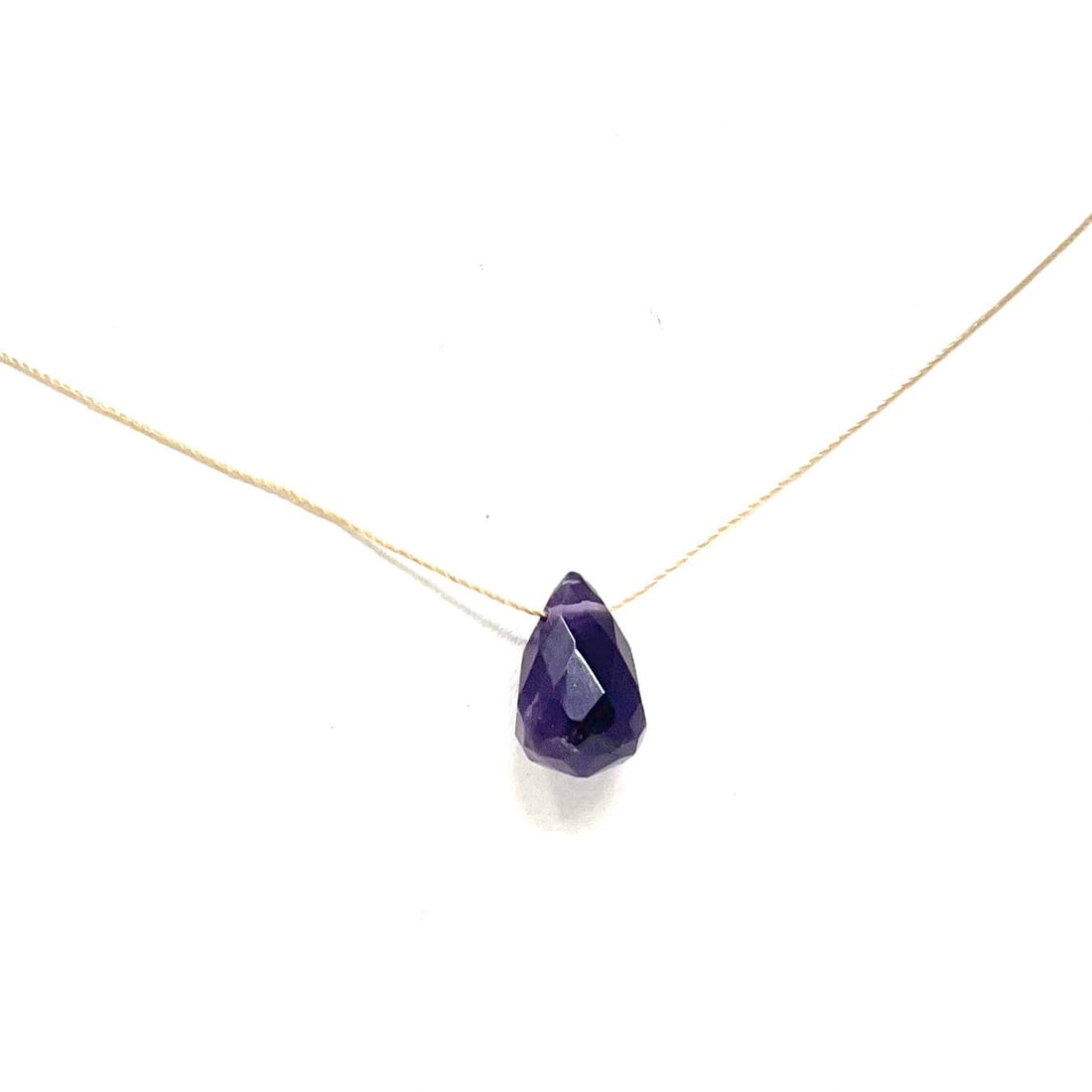 Amethyst Teardrop Necklace (I AM PROTECTED) Teardrop Necklace House of Intuition 