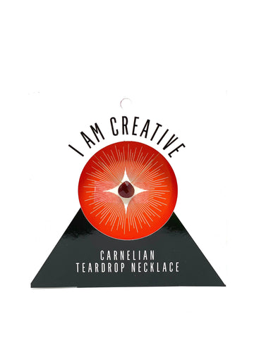 Carnelian Teardrop Necklace (I AM CREATIVE) Teardrop Necklace House of Intuition 