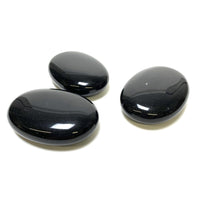 Black Obsidian Palm Stone Obsidian - Black Crystals 
