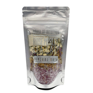 Rose Merlot Sea Salt Bath Bag with Flowers & Herbs (limited edition) Bath Bags House of Intuition 