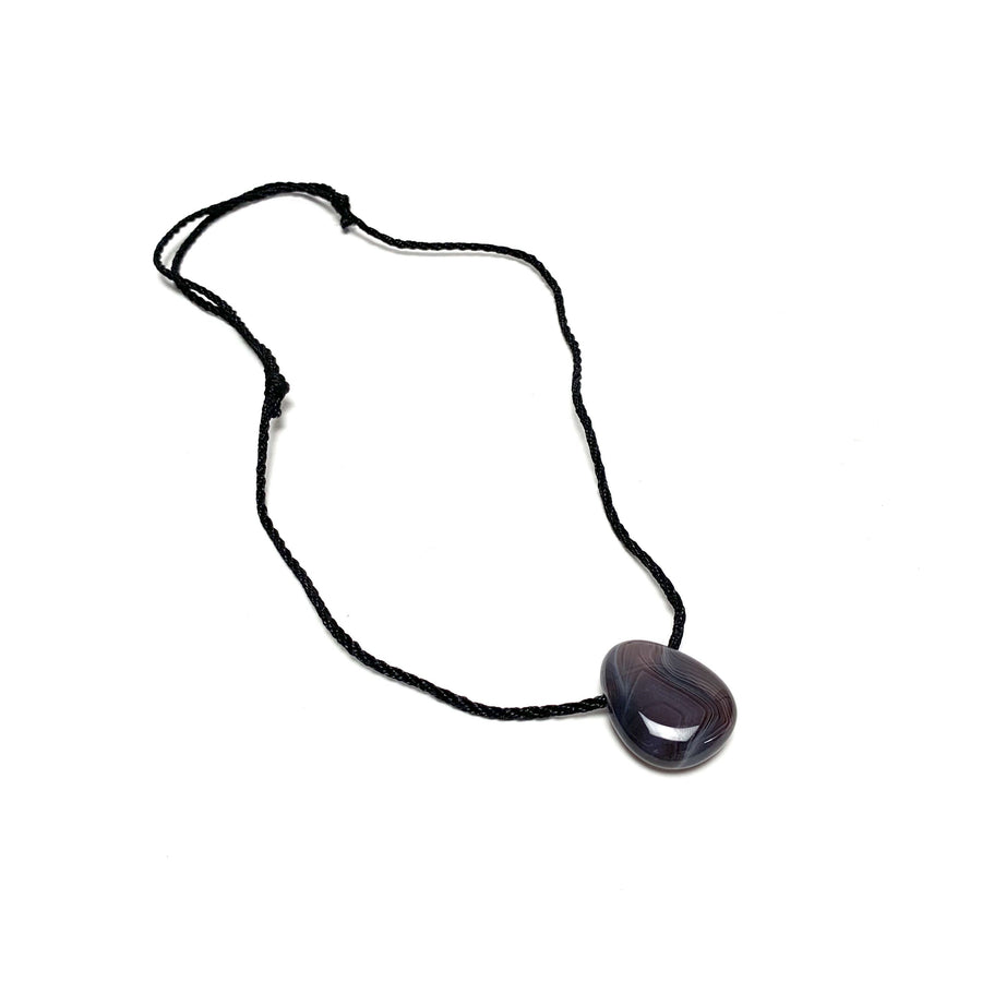 Botswana Agate Nylon Cord Necklace Necklaces Crystals A. $18.00 