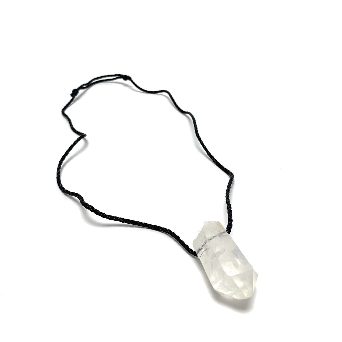 Clear Quartz Nylon Cord Necklace Necklaces Crystals B. $18.00 Raw Point 