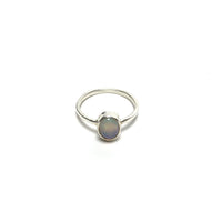 Opal Silver Ring Rings Crystals E. $18.00 Size 5.5 