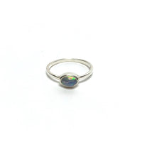 Opal Silver Ring Rings Crystals A. $18.00 Size 5.5 
