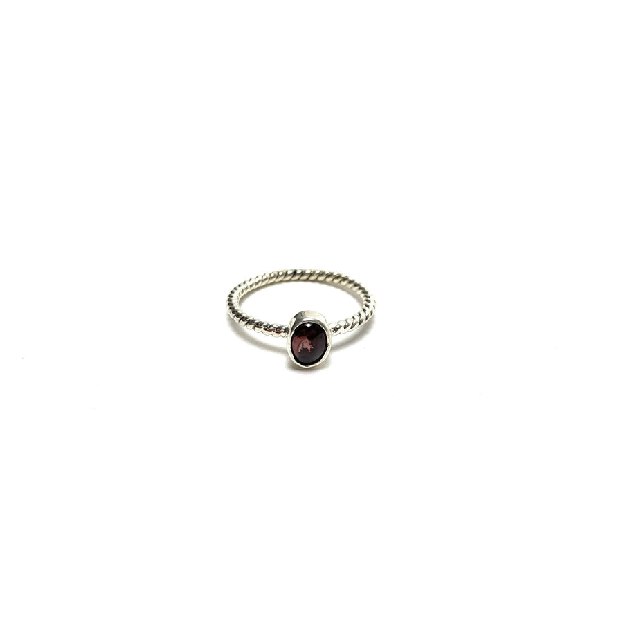 Garnet Silver Ring Rings Crystals F. $18.00 Size 5.5 