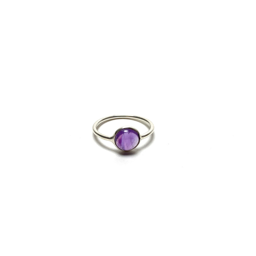 Amethyst Silver Ring Rings Crystals J. $18.00 Size 4.5 