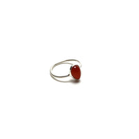 Carnelian Silver Ring Rings Crystals H. $18.00 Size 5 