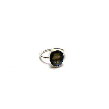 Labradorite Silver Ring Rings Crystals E. $18.00 Size 5.5 