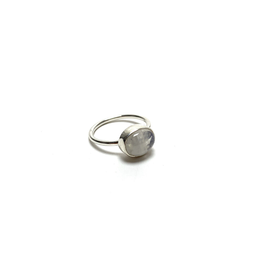 Moonstone Silver Ring Rings Crystals M. $18.00 Size 6.5 
