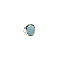 Larimar Silver Ring Rings Crystals A. $60.00 Size 5.5 