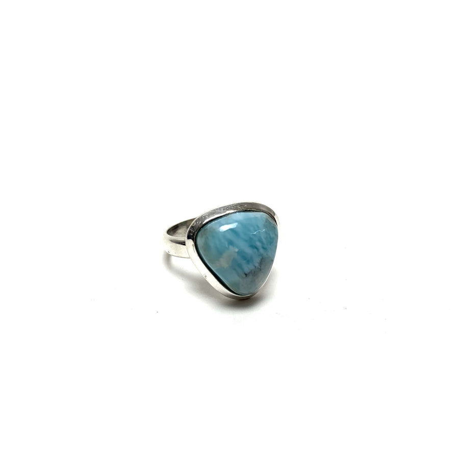 Larimar Silver Ring Rings Crystals B.$60.00 Size 6 