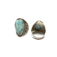 Larimar Silver Ring Rings Crystals N. $80.00 Size 8.5 